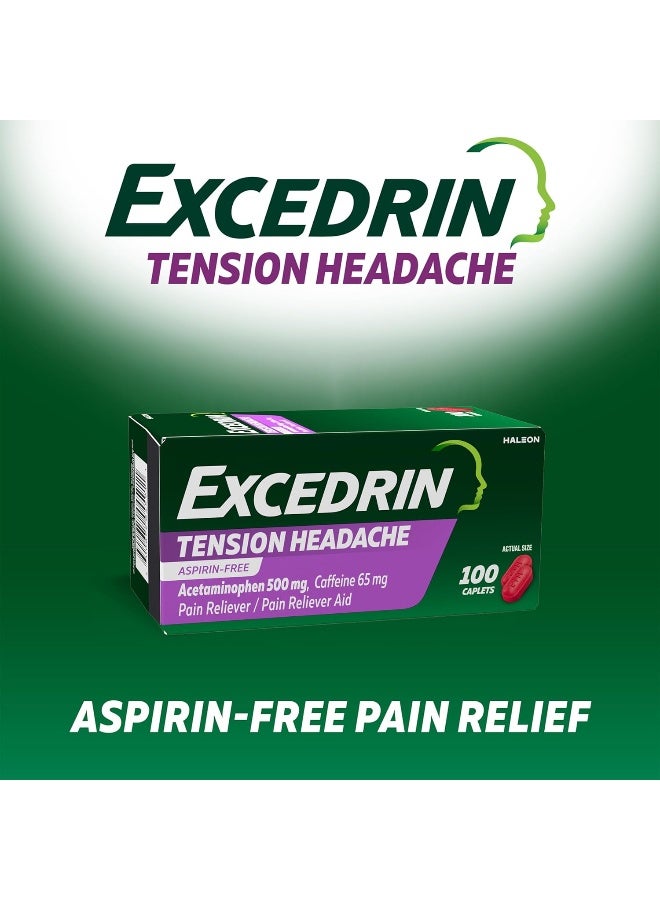 Excedrin Tension Headache Relief Caplets Without Aspirin for Head, Neck and Shoulder Pain Relief - 100 Count - Image 2